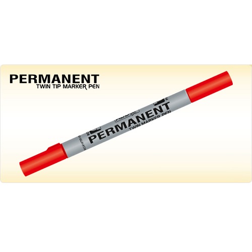 ADD Gel Twin Tip Permanent Marker - Red ADD Gel Twin Tip Permanent Marker - Red