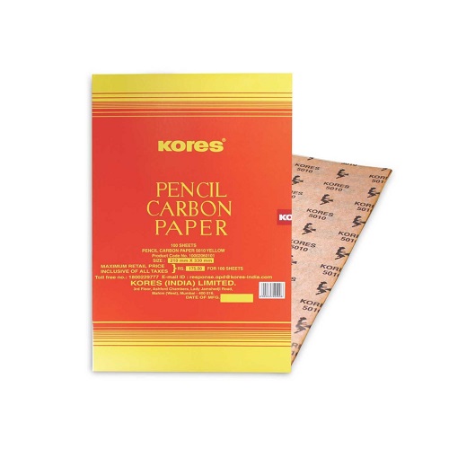 Kores Pencil Carbon Paper 5010 Yellow 100 Sheets Kores Pencil Carbon Paper 5010 Yellow 100 Sheets